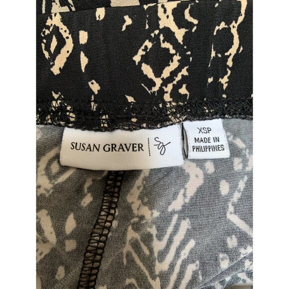 Black & White Tribal Print Pants Petite Size PXS - Picture 6 of 7